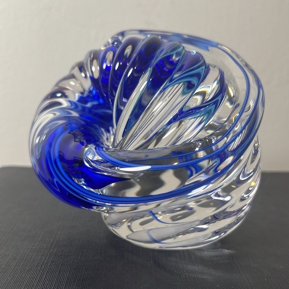 Schmidt Rhea Ocean Wave Spiral Twist Art Glass Paperweight Signed - Picture 11 of 12
